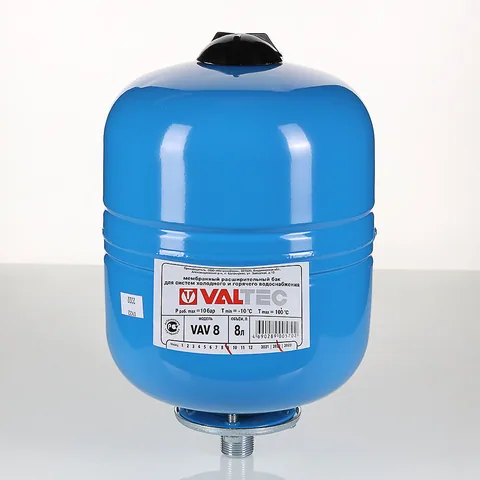 Гидроаккумулятор вертикальный 12 л.г/в. х/в. VALTEC (синий)