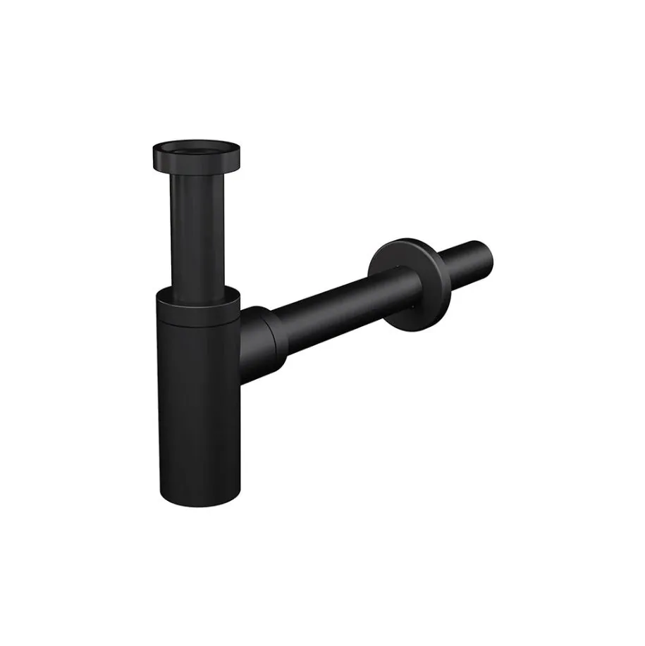 Сифон для умывальника, круглый черный мат A400BLACK