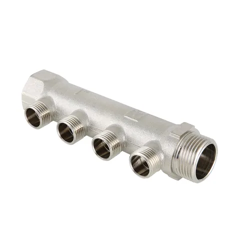 Коллектор 2 вых. 1" х 1/2" нар. никель (VTc.500.N.0602)
