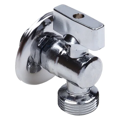 Кран для .ст.приб. угловой 1/2" х 1/2" "AQUALINK" удлин. резьб. 1/10/100
