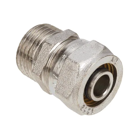 Соединитель с наруж.резьб 20 х 1/2" "AQUALINK" обжим 1/10/160