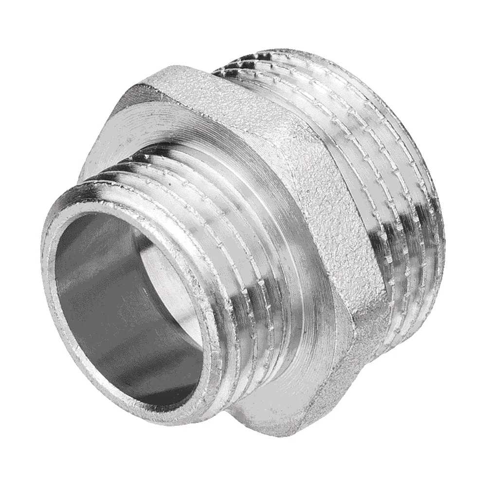 Ниппель-переходник 1/2" х 3/8" "AQUALINK" (Никель) 1/10/400
