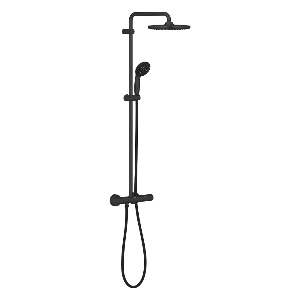 266772430 Душевая система с термостатом для душ, черный Grohe Vitalio System 250