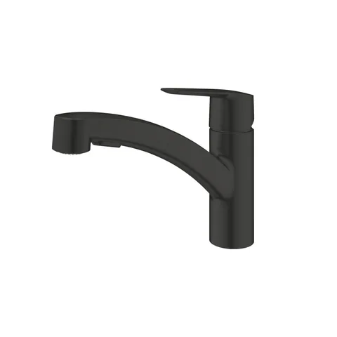 303072431 Смеситель для кухни, с выдвижным изливом, черный Grohe QuickFix Start