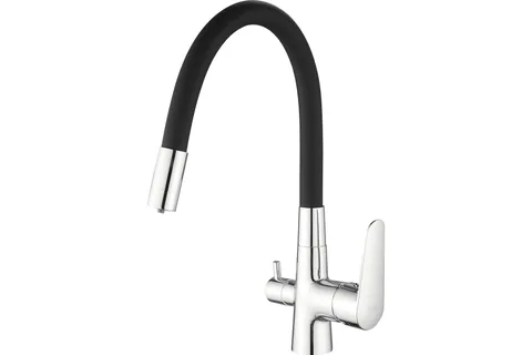 Смеситель для кухни, с подключением к фильтру, хром черный ESKO Coral CL 03B