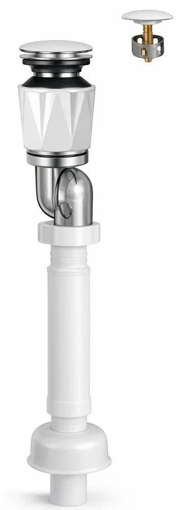 Сифон для раковины с сухим затвором и донным клапаном, хром Baoleelai BLL-N1130A
